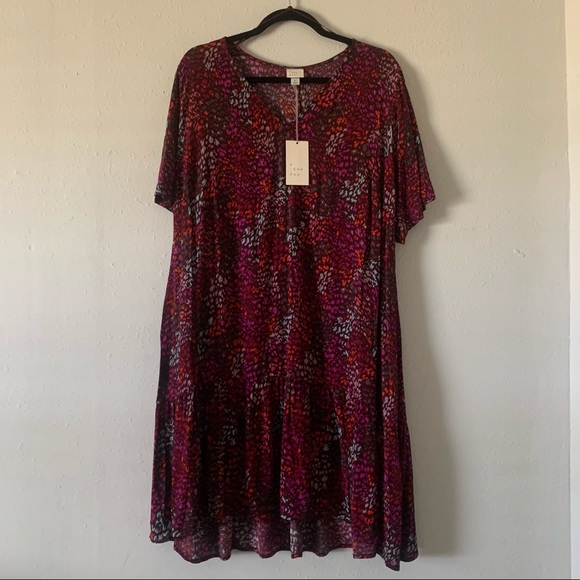 NWT A NEW DAY BURGUNDY PRINT DRESS XL - Picture 9 of 11
